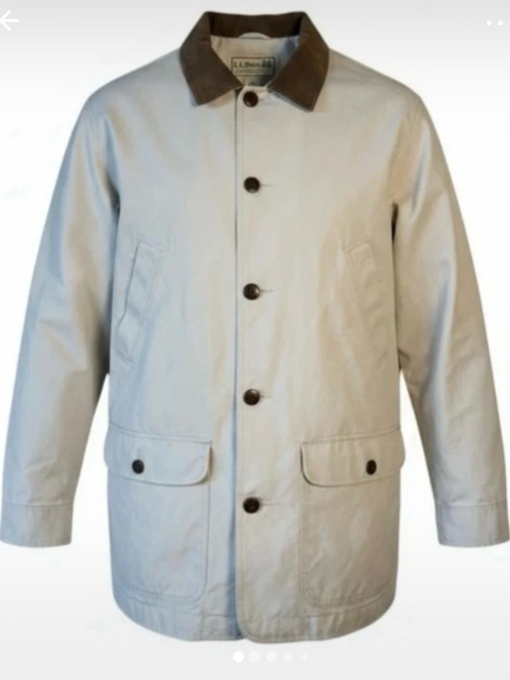 Vintage LL Bean Chore Barn Jacket Twill Lined
Corduroy Collar Coat Large Tall